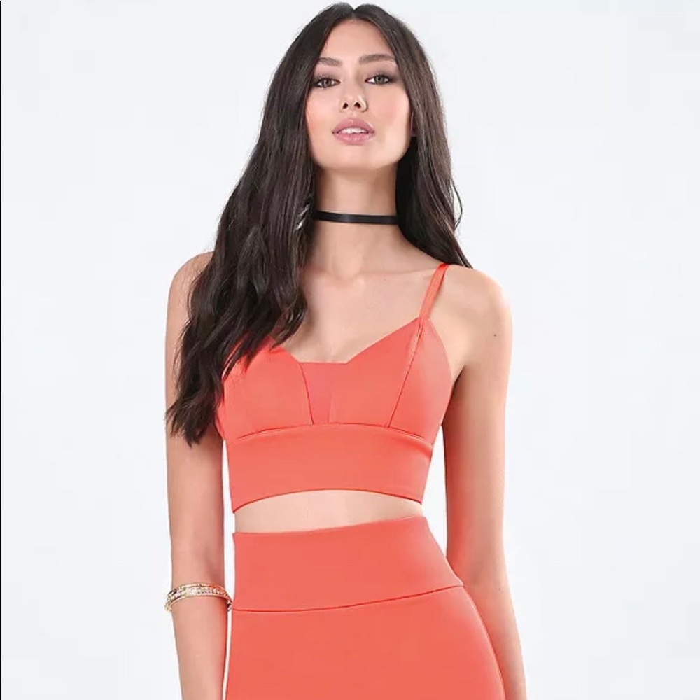 BEBE Mesh Inset Bra Top
